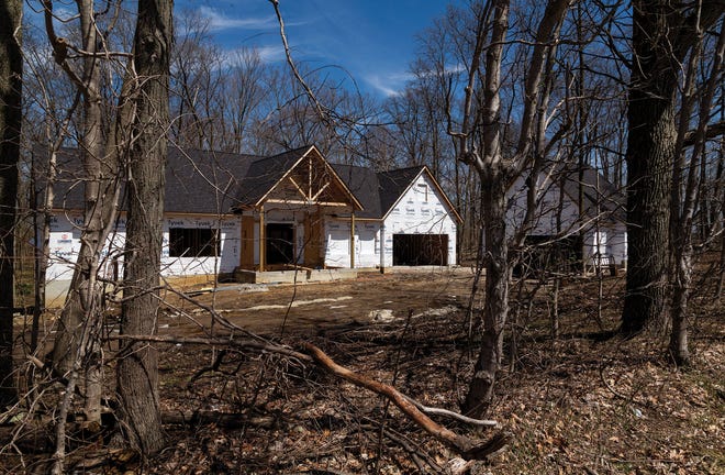Construction was stalled this spring on a new home under construction on Green Chapel Road, near Intel's Licking County building site.