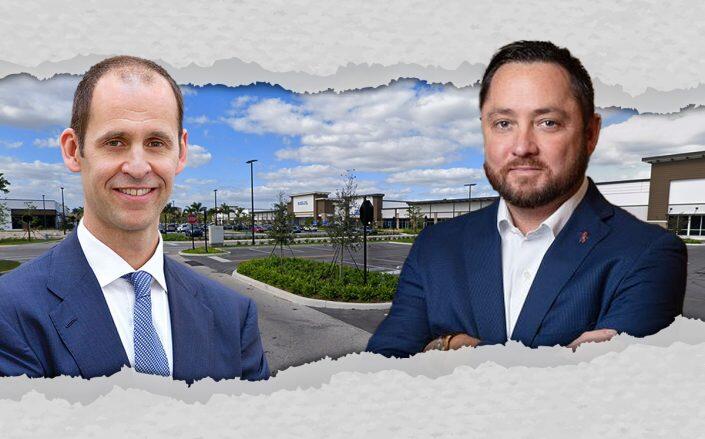 Monarch Town Center at 12503-12681 Miramar Parkway in Miramar with PGIM Real Estate's Eric Adler and Stile's Kenneth Stiles (Google Maps, PGIM, Stiles, Getty)
